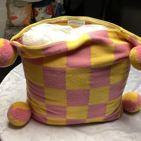 McKenzie child pillows, rear, black, print, yellow, and pink retired - Picture 5 of 11